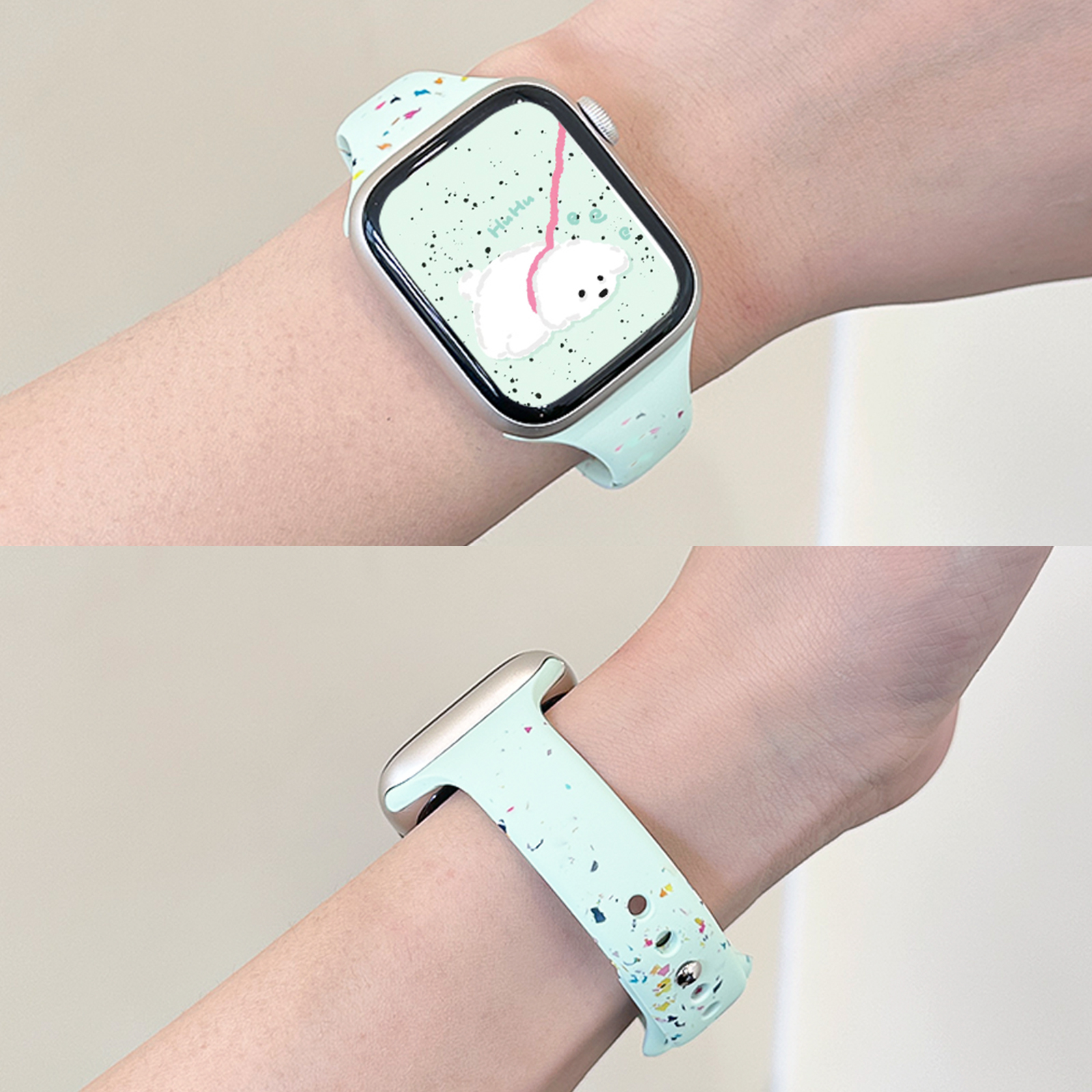 适用iWatch小蛮腰彩点硅胶表带