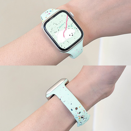 适用iWatch小蛮腰彩点硅胶表带