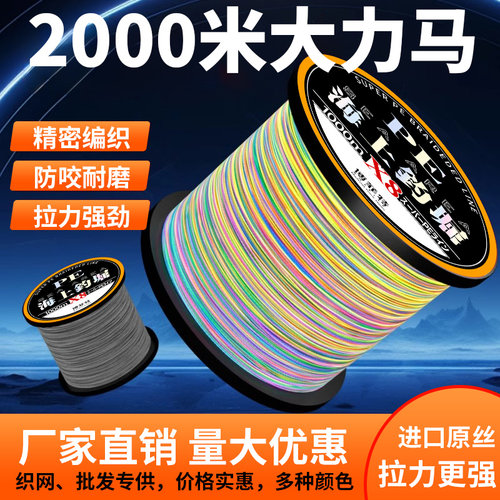 进口大力马鱼线主线2000米路亚pe线子线1000米超强拉力织网风筝线