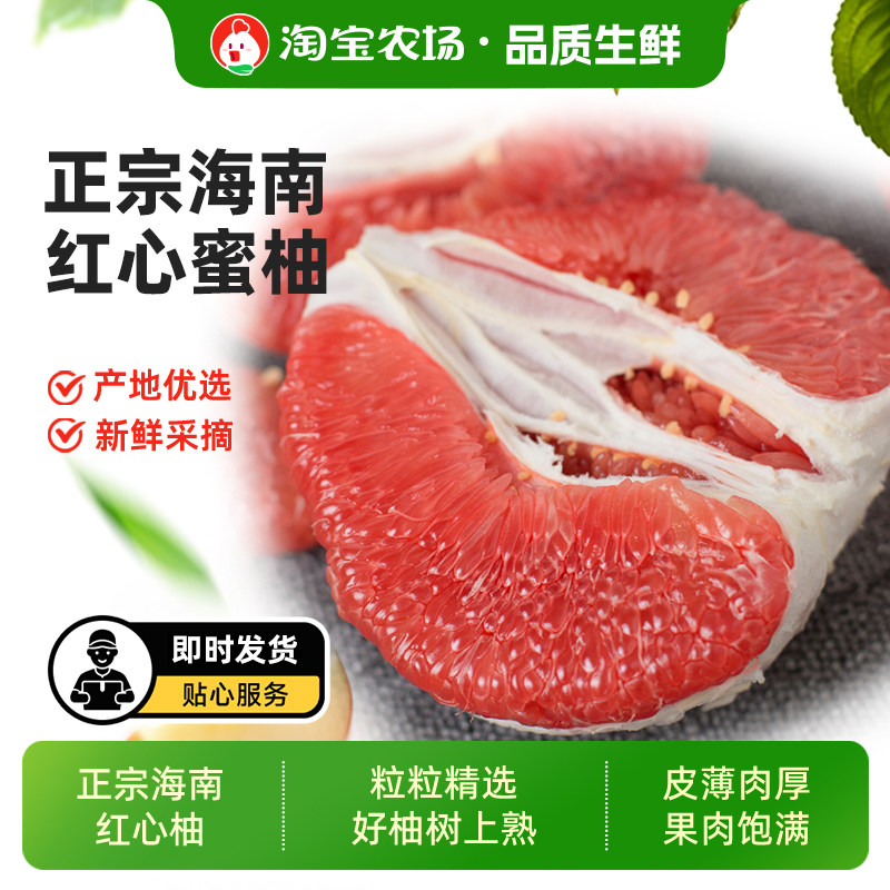 海南红心柚子红肉蜜柚新