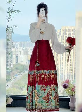 新款(凤舞青鸾)仿妆花马面裙明制高端仿妆花织金马面裙汉服