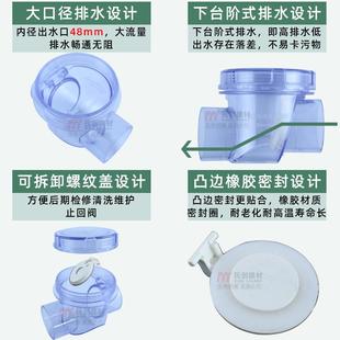 PVC止逆单向阀门厨房排水管水槽下水道50 透明止回阀防臭返水神器