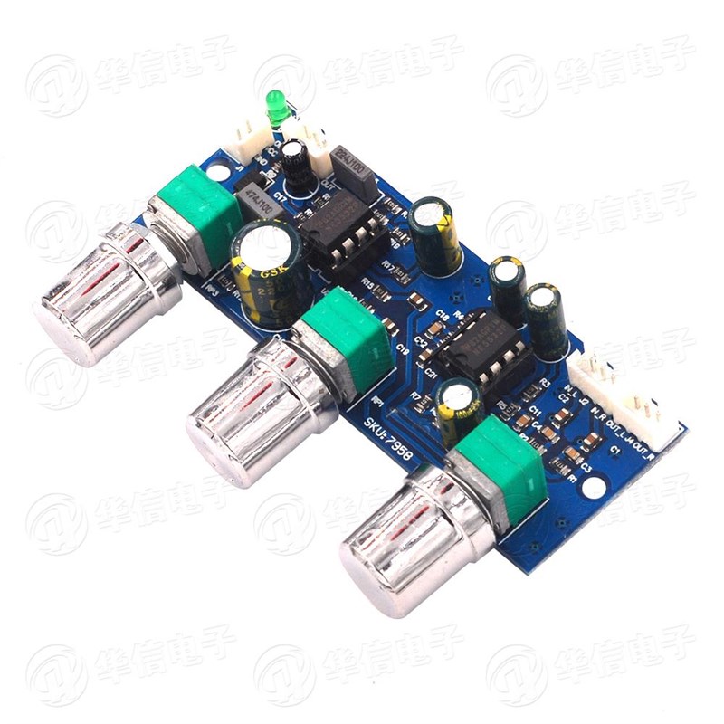 2.1声道前级板 低通滤波板 低音前级板单电源功放NE5522