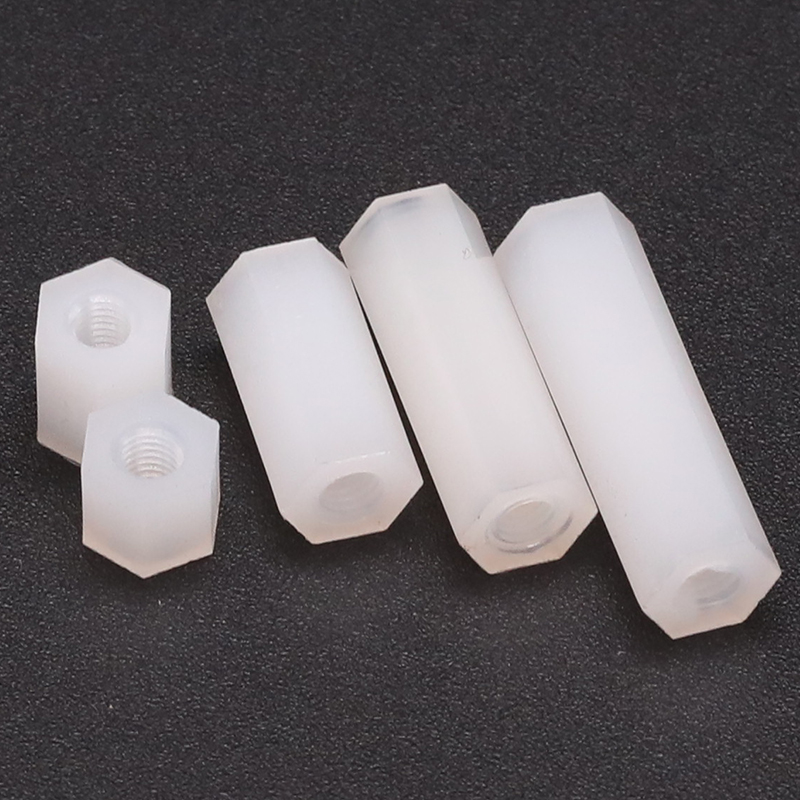 尼龙柱双通六角柱隔离柱塑料绝缘支撑柱PC板G间隔螺柱M2M2.5M3M4m