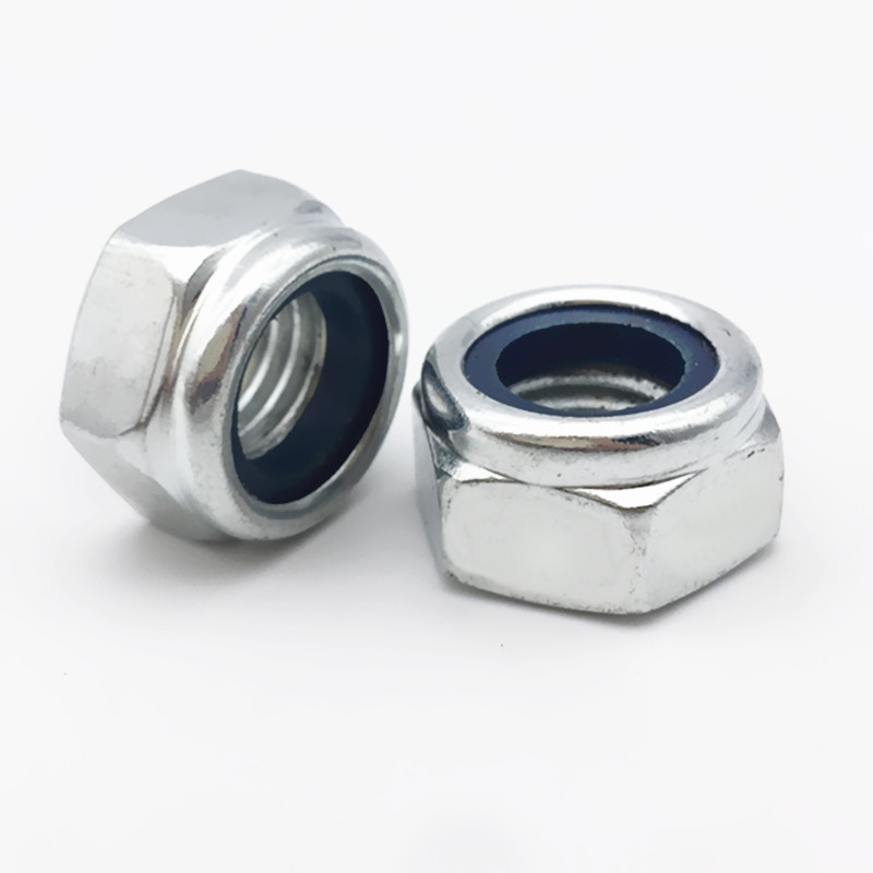 细牙防松螺母 镀锌幼牙自p锁防滑螺母 尼龙胶圈锁紧螺帽M7m8m10m1
