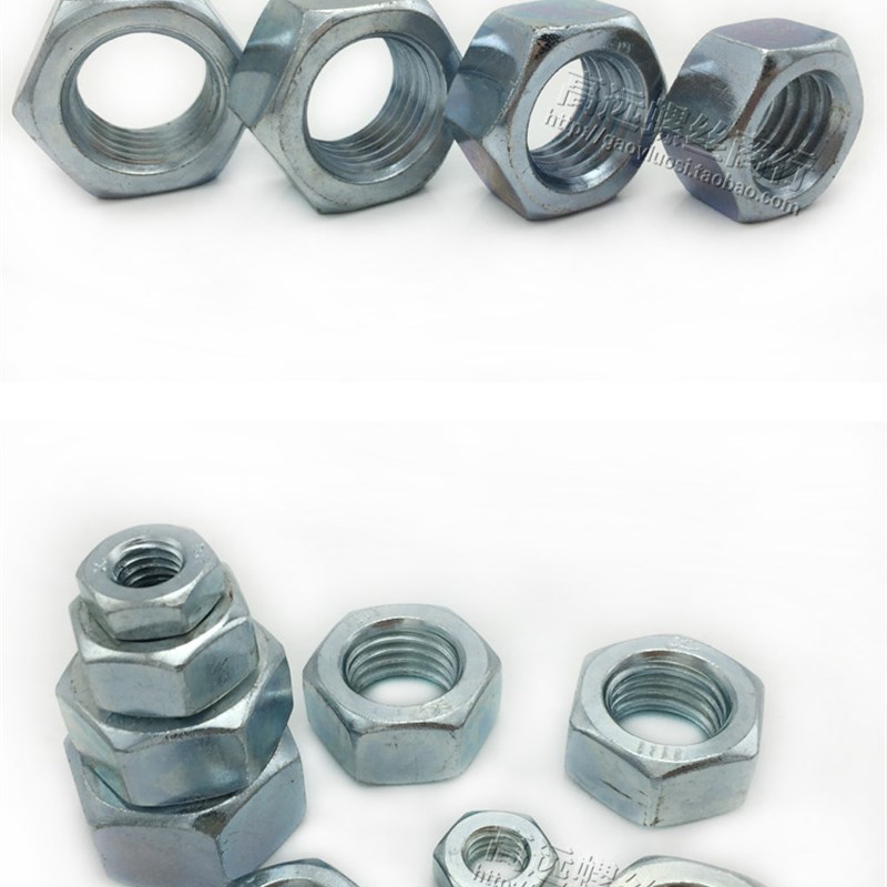 国标4.8级六角镀锌螺母/碳钢六角螺丝帽mz2m2.5m3mm8m10m12m14-m3