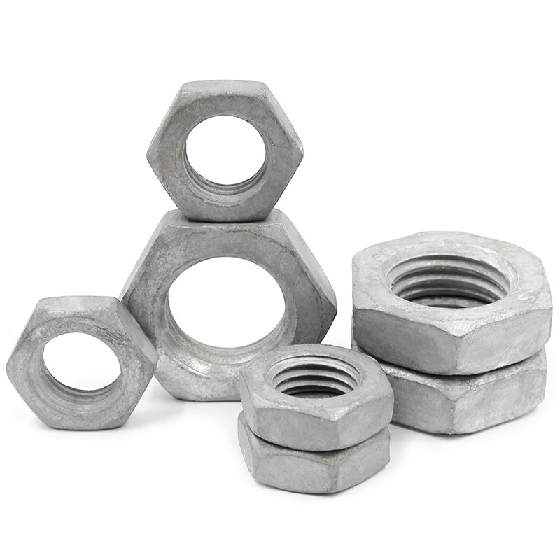 GB6172热镀锌六角薄螺母 热浸锌薄螺帽M10M12M16M20ZM24系列