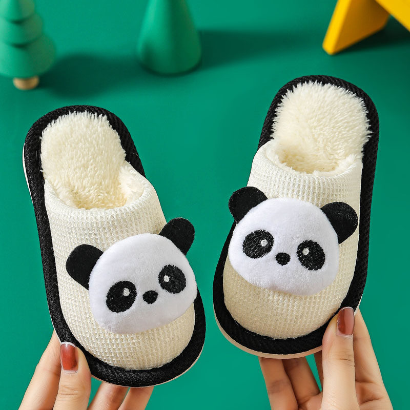儿童棉拖鞋秋冬季男童女童家居卡通可爱室内防滑宝宝保暖毛绒拖鞋