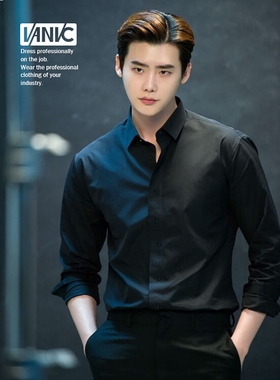 G2000黑色衬衫明星同款休闲男女长袖潮流帅气韩版免烫白色衬衣工