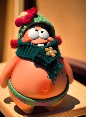 派大星号手办模型创意摆件潮玩大聪明公仔桌面装饰摆件