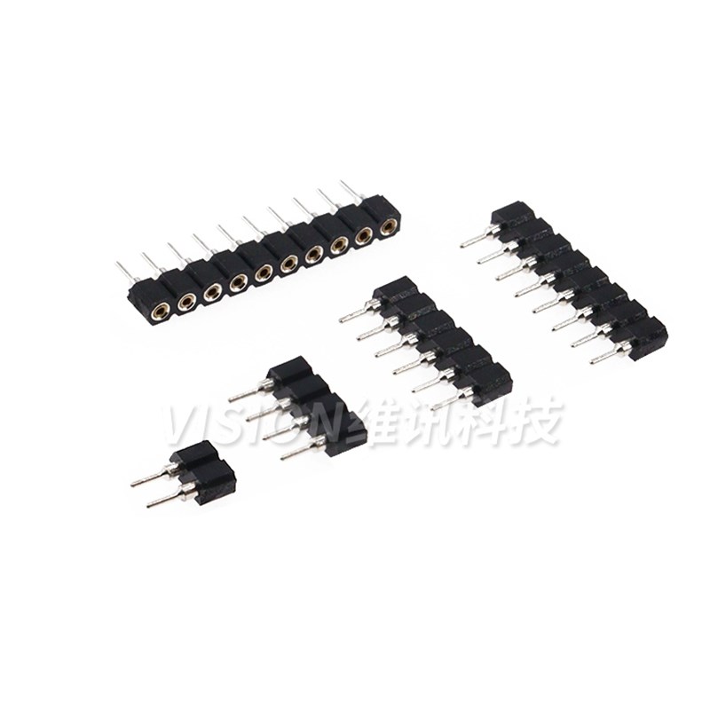 间距2.54mm 单排圆孔排母 圆孔排针 1*2/3/4/5P/8/10P母座可订做