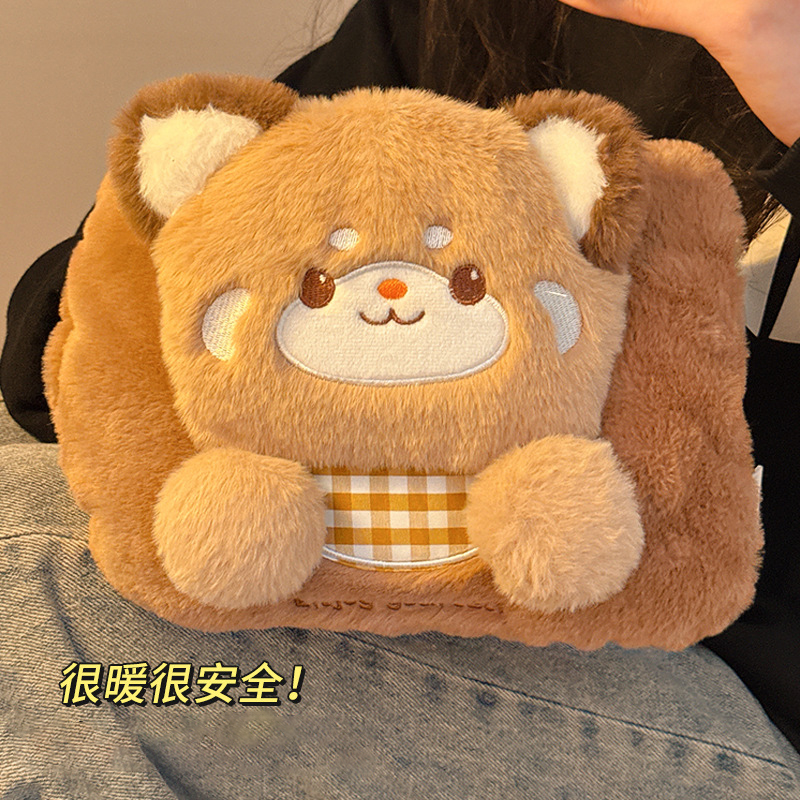 可爱卡通小熊毛绒热水袋充电电热管高颜值百搭毛茸茸保暖宿舍