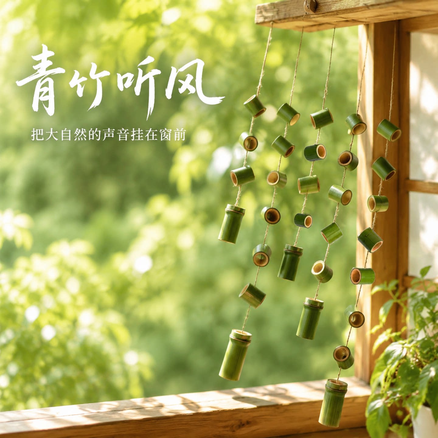 新中式手工竹编风铃挂饰