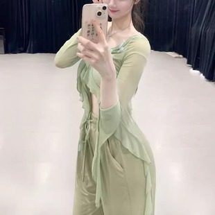绿色古典舞蹈服春季2025新款中国舞仙气飘逸表演出服纱衣身韵服