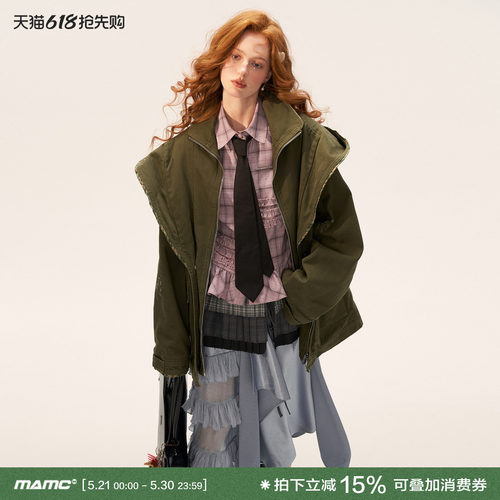 复古做旧磨破工装外套
