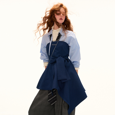 MAMC蝴蝶结绑带西装抹胸裙