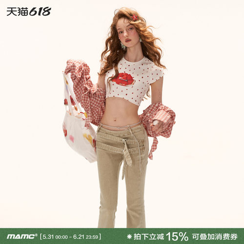 2026夏季新款草莓满印背心
