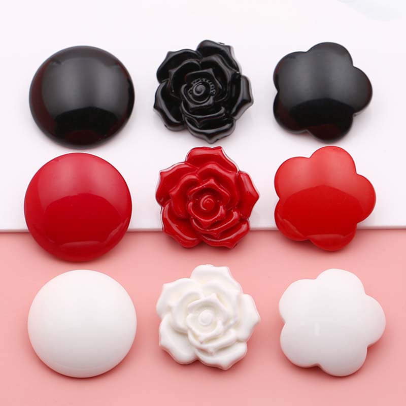 百搭圆形黑白色纽扣男女装饰