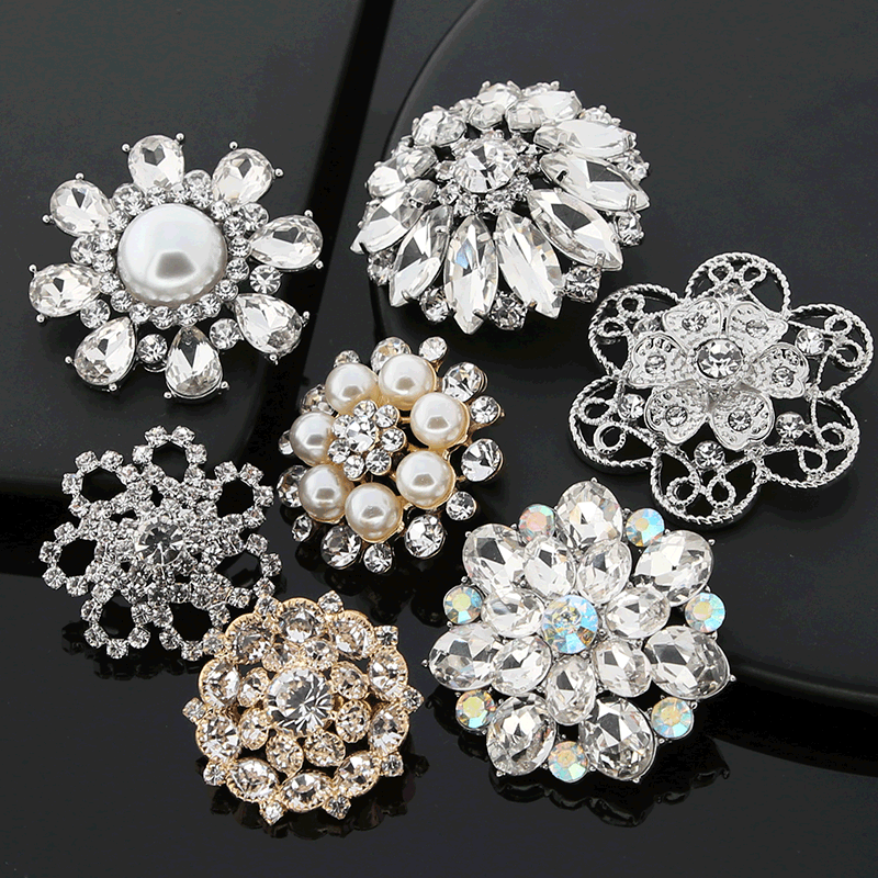 镶钻珍珠大衣装饰纽扣绒毛高档