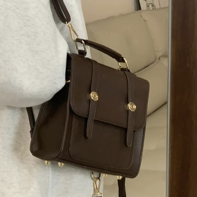 2023新款英伦复古双肩包包女手提