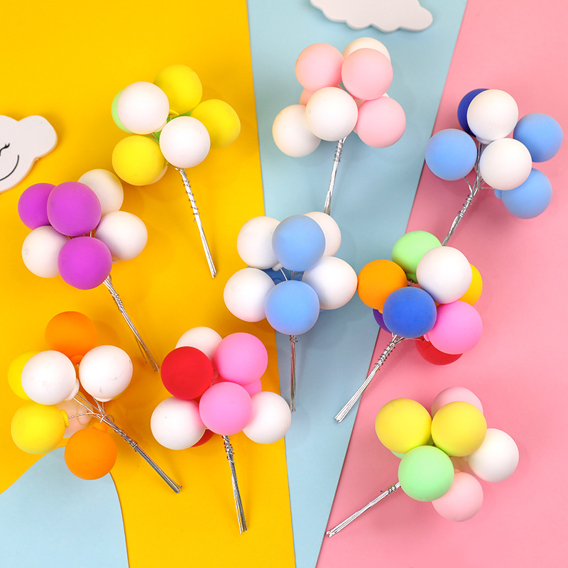 告白气球蛋糕装饰摆件网红彩色小气球许愿球生日烘焙派对插件插牌