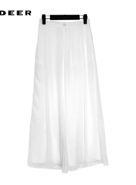 sdeer圣迪奥女装OL风压褶插袋垂坠阔腿长裤S242Z0807