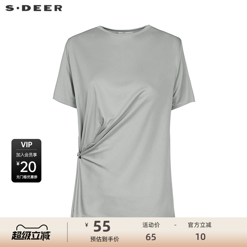 圆领T恤 收腰设计 基本款