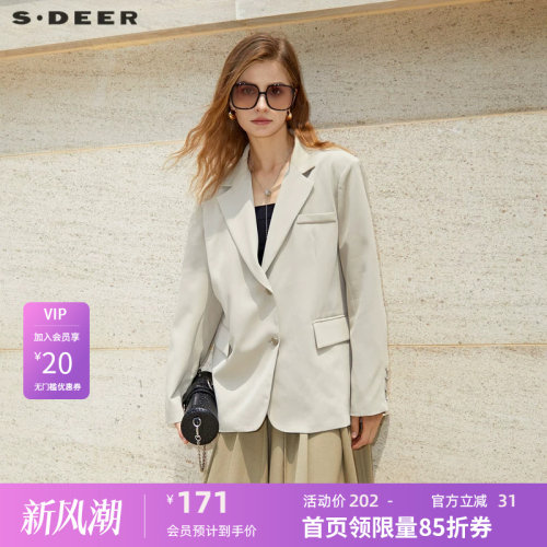 s.deerOL风单排扣宽松西装外套