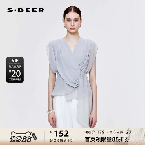 上衣无袖衬衫圣迪奥sdeer