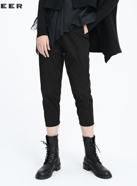 【秒杀】sdeer圣迪奥简单有桶纯色长裤裤子秋女季穿搭S20180819