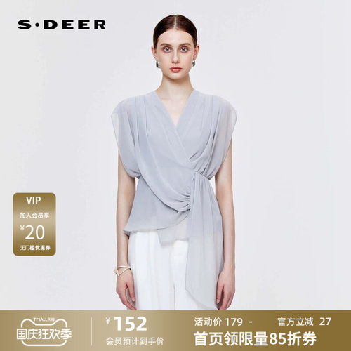 上衣无袖衬衫圣迪奥sdeer