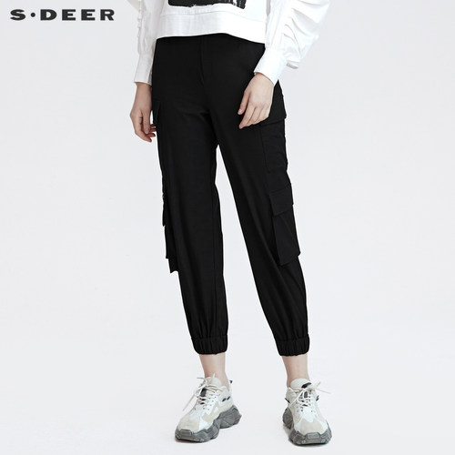 s.deer松紧拼接工装运动长裤