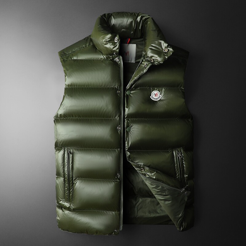 90白鸭绒立领羽绒马甲黑/绿M0951P220M-5XL（图形已注册,男装羽绒服,钱塘6026