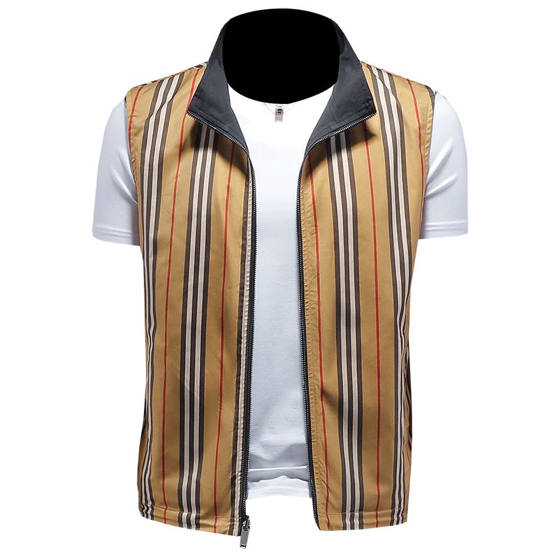 2024春装男士立领马甲背心双面穿M-5XL9008-P140（假模图,男装背心/马甲,钱塘6026