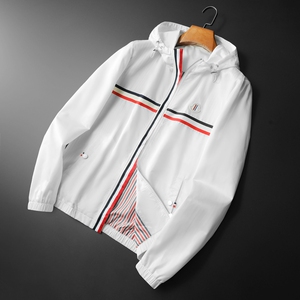 2025年春装新款  休闲连帽夹克 M-5XL  钱塘6026-9025-P175 黑/白图片
