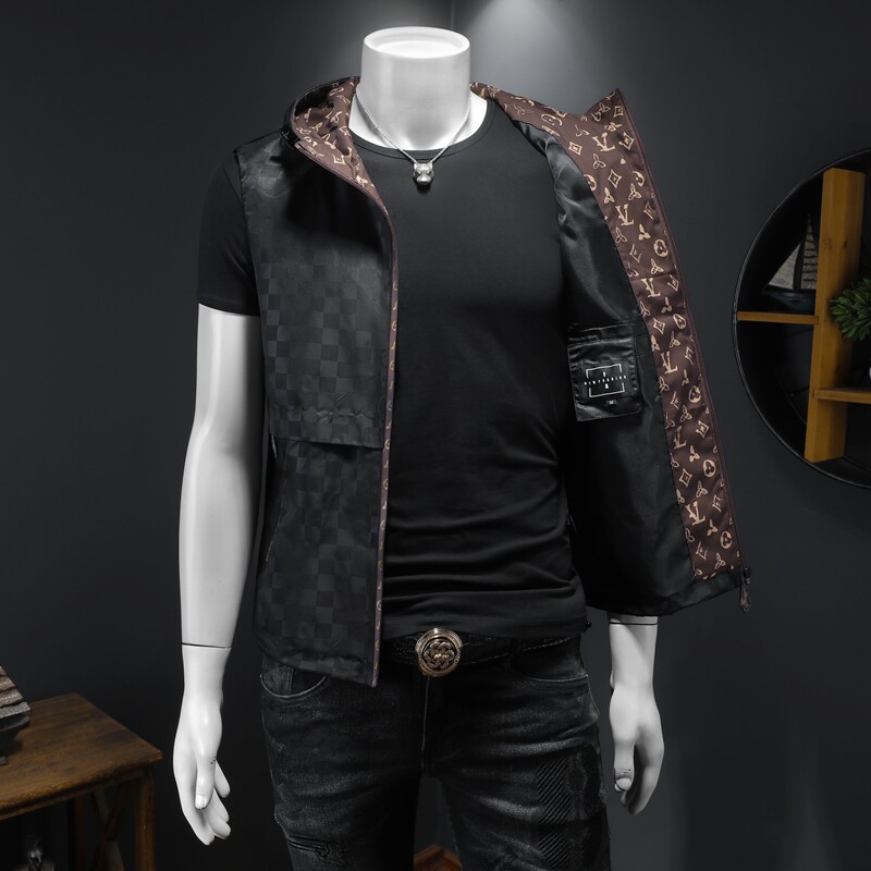 男士连帽马甲背心M-5XL钱塘6026-9011-P145（假模图),男装背心/马甲,钱塘6026