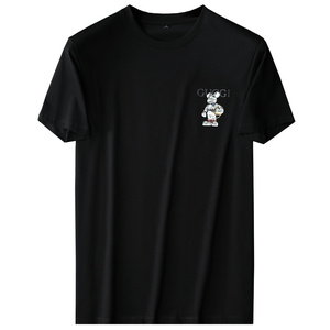 2024年新款 双丝光棉短袖T恤 6379-P80 M-5XL 黑色图片