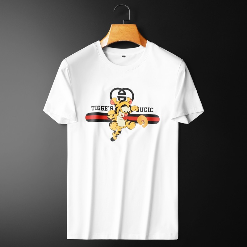 2024年新款 双丝光棉短袖T恤  6070-P80 M-5XL 白色图片