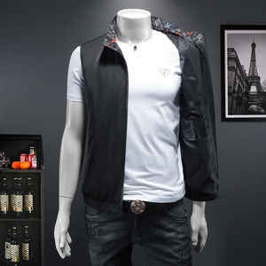 男士立领马甲背心   M-5XL 钱塘6026-9005-P135 假模图图片
