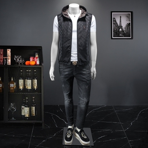 男士连帽马甲背心   M-5XL 钱塘6026-9007-P140 （假模图）图片