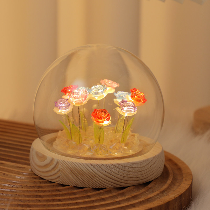 玫瑰花小夜灯手工diy材料包有意义摆件生日礼物送女生女友高级感,家居饰品,桌面摆件,淘宝优惠券,粉丝福利购,淘宝优惠卷