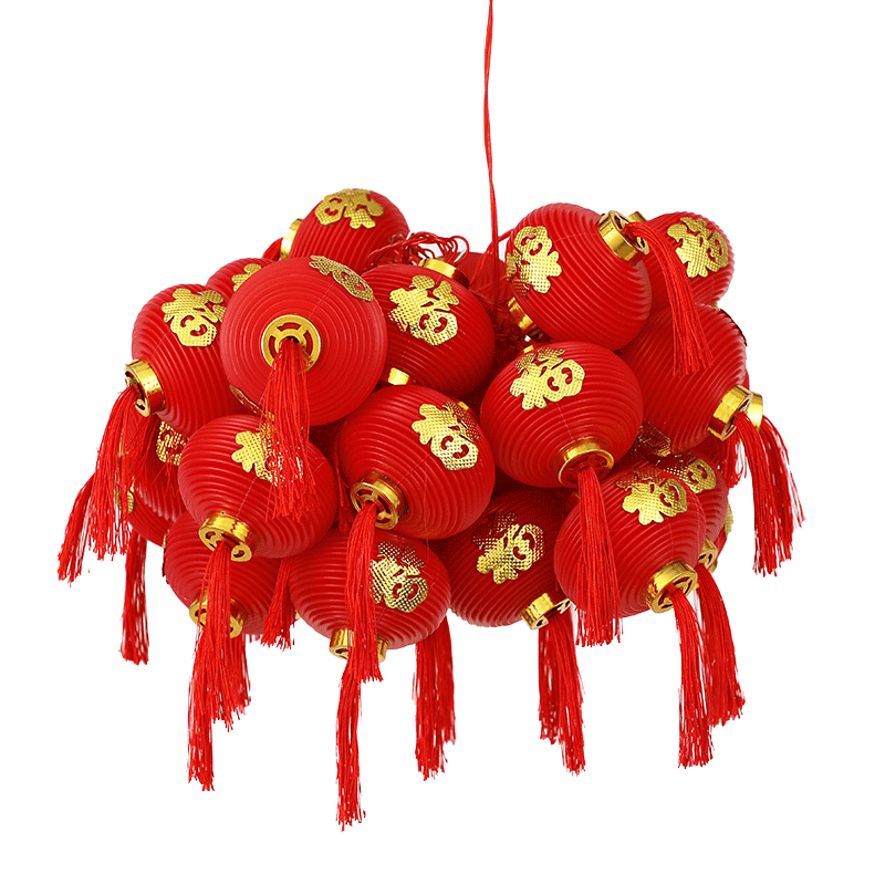 新年太阳能红灯笼插电小灯笼串
