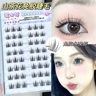 自然上镜感!免胶水免卸除山茶花假睫毛自然仿真太阳花分段三部曲