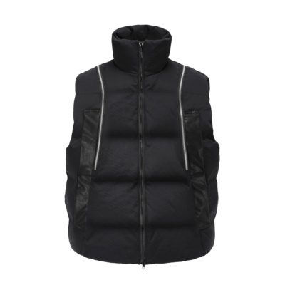 拉链拼皮防静电3AM雪丽棉马甲