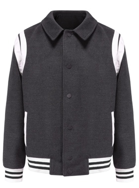 INVADE 毛呢拼接撞色棒球服vibe秋冬美式高街夹克外套