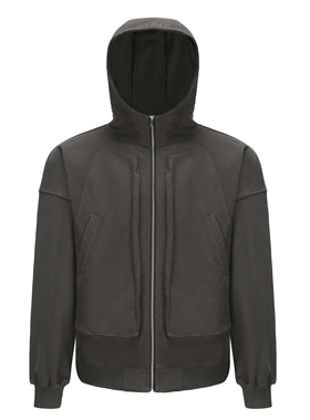 AMBSOM GLOBALVALLY 100％凯特绒纯棉立体口袋拉链连帽卫衣水洗