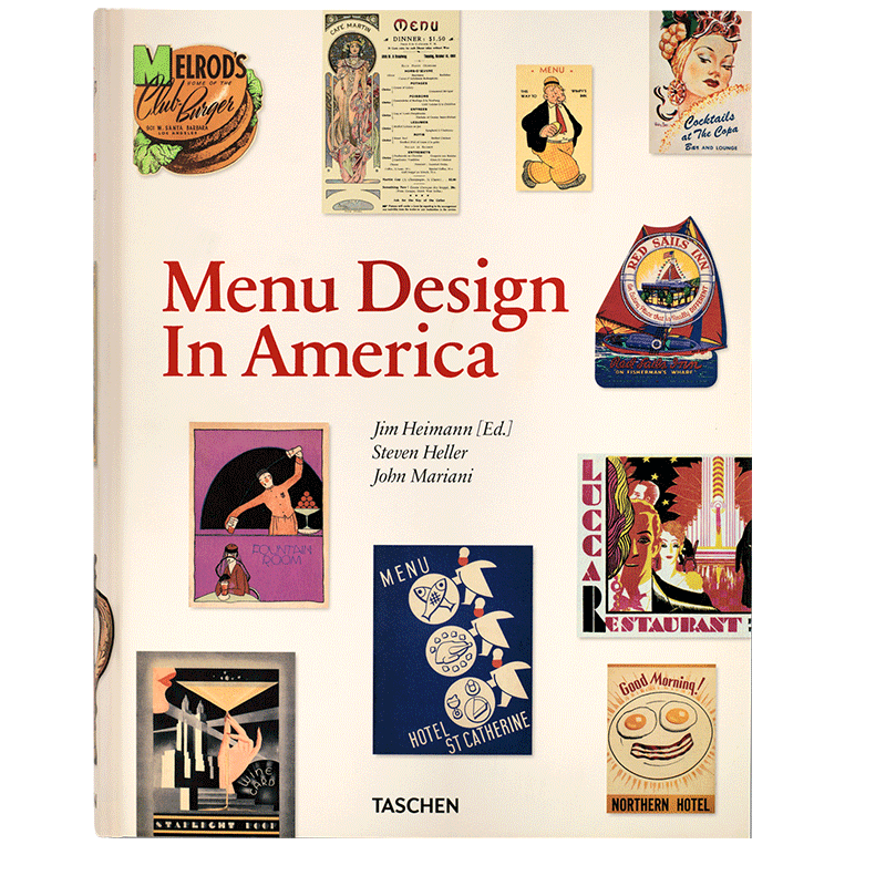 【现货】TASCHEN 美国菜单设计1850-1985 Menu Design In America 英文平面设计艺术广告海报进口原版图书