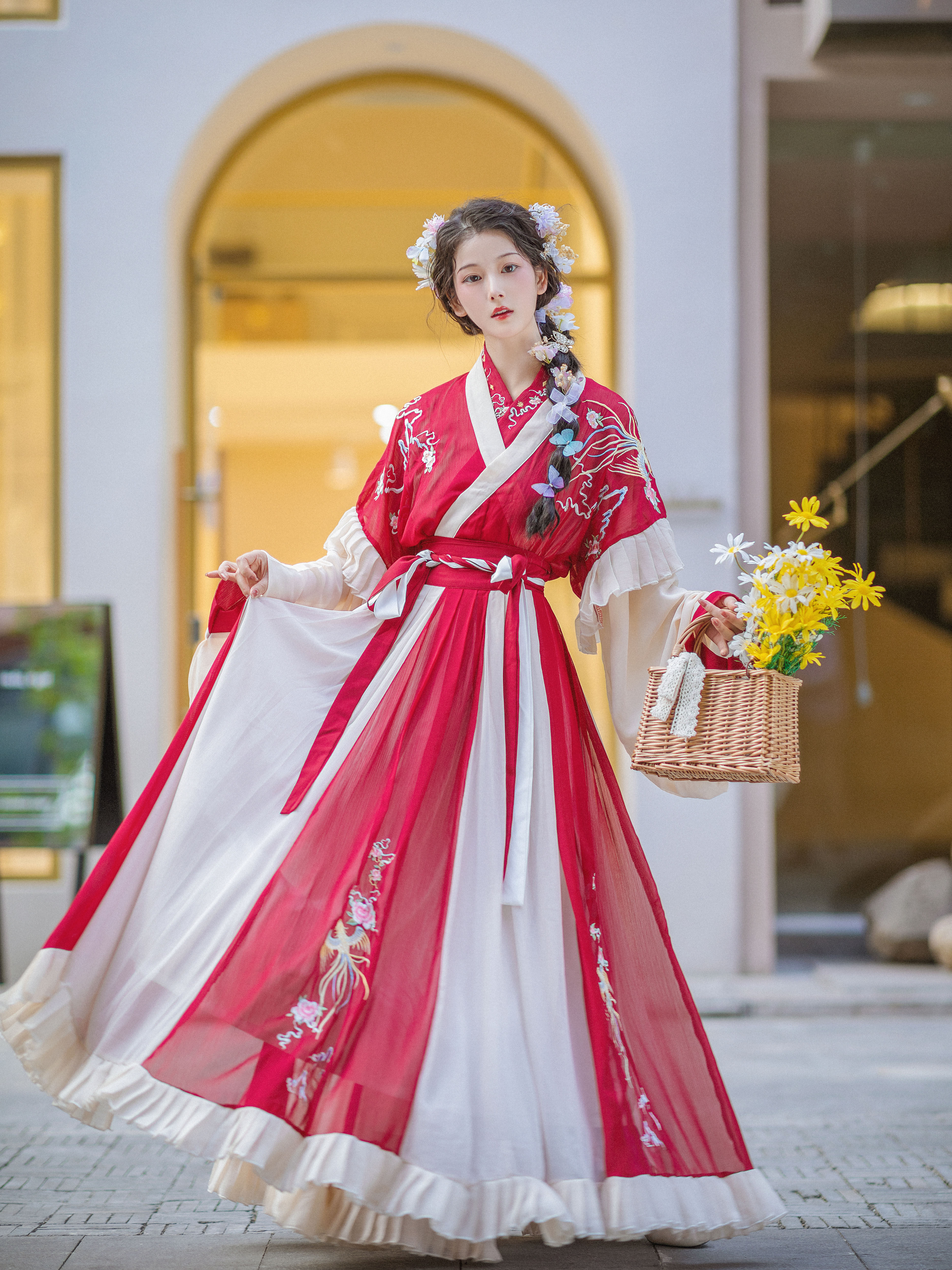 荨茉夏末秋初 原创汉服女齐腰襦裙晋制正品中国风交领非古装破裙