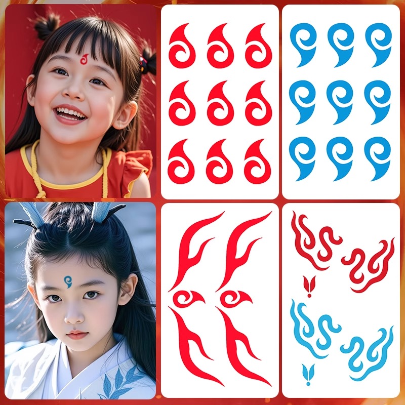 XM&XP哪吒额头眉心贴儿童脸贴卡