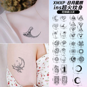 日月星辰草本纹身贴防水持久花臂半永久果汁贴高级感洗不掉手腕女
